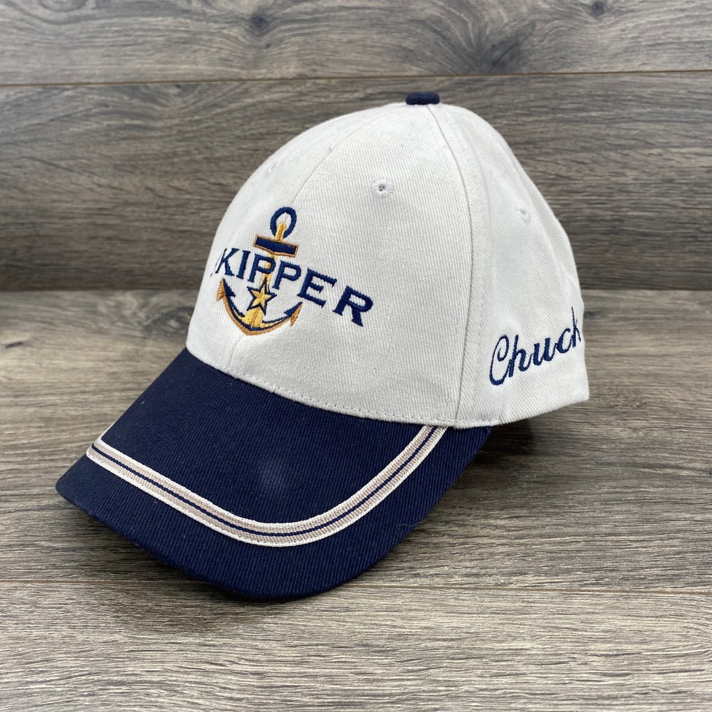 Fersten Worldwide Skipper Anchor Hat Navy White Adjustable Baseball Cap Chuck